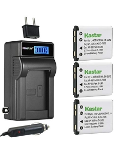 Kastar 3-Pack Li-42B Battery and LCD AC Charger Compatible with Olympus Stylus 550WP, Stylus 700, Stylus 710, Stylus 720SW, Stylus 725SW, Stylus 730, Stylus 740, Stylus 750, Stylus 760 Digital Cameras