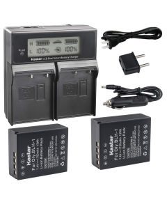 Kastar LCD Dual Fast Charger & 2 x Battery for Olympus BLH-1 BLH1 and Olympus OM-D OMD E-M1 Mark II EM1 MARKII MARK2 Cameras