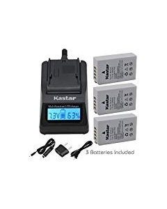 [Fully Decoded] Kastar Ultra Fast Charger(3X Faster) Kit and EN-EL24 Battery (3-Pack) for Nikon EN-EL24 ENEL24 Rechargeable Li-ion Battery Work with Nikon 1 J5 Camera