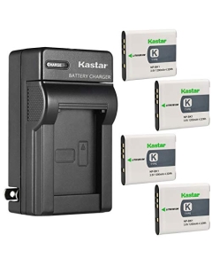 Kastar 4-Pack Battery and AC Wall Charger Replacement for Sony NP-BK1 NP-FK1 Battery, Sony BC-CSK Charger, Sony Cyber-Shot DSC-W180, Cyber-Shot DSC-W190, Cyber-Shot DSC-W370 Cameras