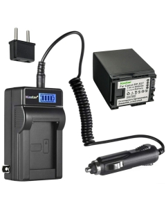Kastar 1-Pack BP-827 Battery and LCD AC Charger Compatible with Canon VIXIA HG30, VIXIA XA10, VIXIA XA10 HD Camera