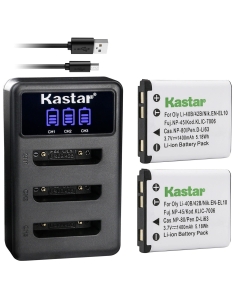 Kastar 2 Pack Battery and LCD Triple USB Charger Compatible with Olympus Stylus 7000, Stylus 7010, Stylus 7030, Stylus 7040, Tough 3000, Touch 770SW, TG-310 TG-320 VG-165 VG-180 VH-210 VR-310 VR-320