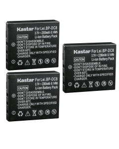 Kastar BP-DC8 Battery 3-Pack Replacement for Leica 18706, EA-DC-8, BP-DC8, BPDC8, BP-DC8E BPDC8E Battery, Leica MINI-M, Leica X Vario, Leica X1, Leica X2, Leica X-U (Typ 113) Camera