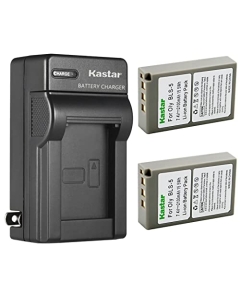 Kastar 2-Pack Battery and AC Wall Charger Replacement for Olympus BLS-5, PS-BLS5, BLS-50 Battery, Olympus OM-D E-M10 Mark II, OM-D E-M10 Mark III, OM-D E-M10 Mark IV Camera