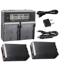 Kastar 2 BP-U90 Battery + Charger Replacement for Sony PXW-FS5M2 PXW-FS7M2K PXW-FX6 PXW-FX9K PXW-X160 PXW-X180 PXW-X200 PXW-Z450 PXW-Z190 PXW-Z280 PMW-300 PMW-EX1 PMW-EX3R PMW-F3 HD422 PHU-60K Cameras
