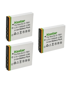 Kastar 3-Pack Battery Replacement for Rich HD-TD910, T-1200, T1200, ZUP-120, ZUP120, Rollei DA-101, DA101, Compactline 200, Kodak KLIC-7001 K7001 Battery, BenQ D-Li213 Battery