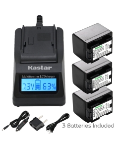 Kastar Ultra Fast Charger(3X faster) Kit and Battery (3-Pack) for Canon BP-727, BP-718, BP-709, CG-700 and Canon VIXIA HF M50, HF M52, HF M500, HF R30, HF R32, HF R40, HF R42, HF R50, HF R52, HF R60, HF R62, HF R300, HF R400, HF R500, HF R600 Cameras [Ove