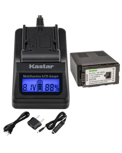 Kastar Fast Charger + Battery (2-Pack) for Panasonic VW-VBG6 VWVBG6 VBG6 Li-Ion Camcorder Battery and Panasonic SDR-H80R, SDR-H80S, SDR-H90, SDR-H90K, SDR-H90P, SDR-H90PC, VDR-D50, VDR-D51
