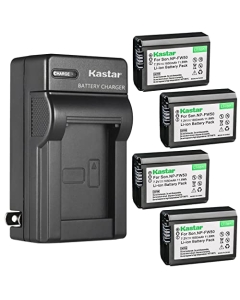 Kastar 4-Pack NP-FW50 Battery and AC Wall Charger Replacement for Pixii A1571 Camera, Pixii A2572 Camera, Hasselblad Lunar Mirrorless Digital Camera