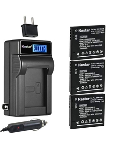 Kastar 3-Pack DMW-BCK7E Battery and LCD AC Charger Compatible with Panasonic DMW-BCK7 DMW-BCK7GK DMW-BCK7PP ACD-341, NCA-YN101F NCA-YN101G NCA-YN101H NCA-YN101J Battery, DE-A92, DE-A91 DE-A91B Charger