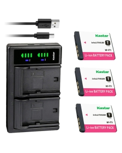Kastar 3-Pack Battery and LTD2 USB Charger Replacement for Sony Cyber-Shot DSC-T5, Cyber-Shot DSC-T5/B, Cyber-Shot DSC-T5/N, Cyber-Shot DSC-T5/R, Cyber-Shot DSC-T9, Cyber-Shot DSC-T10, DSC-T10/B