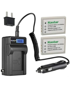 Kastar 2-Pack Li-80B Battery and LCD AC Charger Compatible with Olympus Li-80B, Konica Minolta NP-900 Battery, Olympus Li-80C Charger, DS-5080, DS-5330, DS-5341 DS-6330, DS-6340, DS-T5, SL-6, SL-63