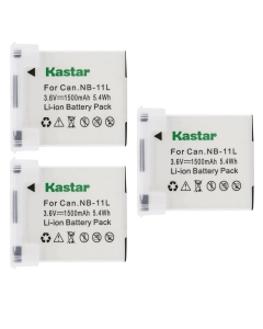 Kastar 3-Pack NB-11L Battery Replacement for Canon ELPH 350 HS, ELPH 360 HS, IXUS 125 HS, IXUS 127, IXUS 130, IXUS 132, IXUS 133, IXUS 135, IXUS 137, IXUS 140, IXUS 145, IXUS 147, IXUS 150 Camera