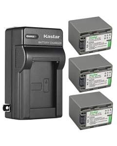 Kastar NP-FP90 / FP91 3-Pack Battery and AC Wall Charger Replacement for Sony CR-SR80, DCR-SR90, DCR-SR100, HDR-HC3, HDR-HC3E, DCR-DVD103, DCR-DVD105, DCR-DVD202, DCR-DVD203, DCR-DVD205 Camcorder