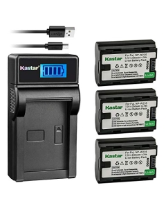 Kastar 3 Pack NP-W235 Battery and LCD USB Charger Compatible with Fujifilm NP-W235 NPW235 Battery, Fujifilm BC-W235 BCW235 Battery Charger, Fujifilm GFX 100S GFX100S Medium Format Mirrorless Camera