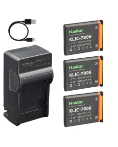 Kastar 3-Pack Battery and AC & USB-C Charger, Compatible with Kodak KLIC-7006 LB-012 for EasyShare M22 M23 M200 M522 M530 M550 M575 M580 M883 M5350 M5370 and PixPro FZ51 FZ53 FZ55 SL5