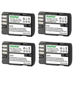 Kastar D-Li90 Battery 4-Pack Replacement for Pentax K-1, K-01, K-3, K-3 II, Pentax K-3 Mark III, K-5 K5, K-5 II, K-5 IIs, K-7 K7, Pentax 645D, 645Z IR, K-01, K-1, K-3 II, K-5 II, K-7 II DSLR Camera