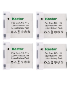 Kastar NB-11L Battery 4X for PowerShot A2300/A2400 IS/A2500/A2600/A3400 IS/A3500 IS/A4000 is ELPH 110 HS/115 HS/30 HS/35 HS/140 HS/50 HS/320 HS/340 HS IXUS 132/140/145/150/155/265 HS SX400 is