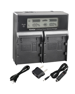 Kastar 2 Fully Decoded Battery + LCD Fast Charger for Canon BP-A30 BP-A60 BP-A90 Battery, CG-A10 CG-A20 Charger, Canon EOS C200, EOS C200B, EOS C220B, XF705 4K UHD, EOS C300 Mark II, EOS C500 Mark II