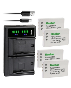 Kastar 4-Pack Battery and LTD2 USB Charger Compatible with Logitech NC1002 NTA2340 R-IG7 RIG7 R1G7 RLI001.9 R-RG7 Logitech Harmony 720 Harmony 720 Pro Harmony 720 Remote Harmony 780 Harmony 785