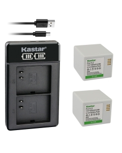 Kastar 2-Pack Battery and LCD Dual USB Charger Replacement for Arlo A-2 A2, VMA4400C, VMA4410, VMA4410-10000S, VML4030, VML4430, 308-10030-01, 308-10032-01, Arlo Go Mobile Security Camera