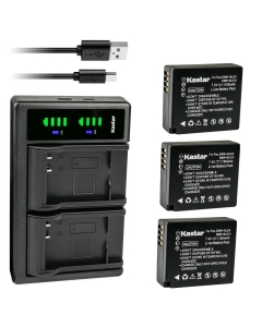 Kastar 3-Pack Battery and LTD2 USB Charger Replacement for Panasonic Lumix DMC-GF3 DMC-GF3C DMC-GF3K DMC-GF3W, Lumix DMC-GF5, Lumix DMC-GF6 DMC-GF6K DMC-GF6R DMC-GF6T DMC-GF6W DMC-GF6X, Lumix DMC-GX7