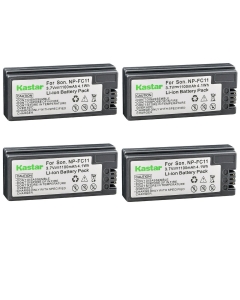 Kastar 4-Pack NP-FC11 Battery 3.7V 1100mAh Replacement for Sony NP-FC11 NP-FC10 Battery, Sony BC-VC10 Charger, Sony Cybershot DSC-P8L, Cybershot DSC-P9 Camera