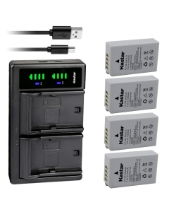 Kastar 4-Pack Battery and LTD2 USB Charger Compatible with Nikon EN-EL24 ENEL24 EN-EL24a ENEL24a Battery, Nikon MH-31 Charger, Nikon 1 J5 1J5, Nikon DL18-50 DL1850, Nikon DL24-85 DL2485 Digital Camera