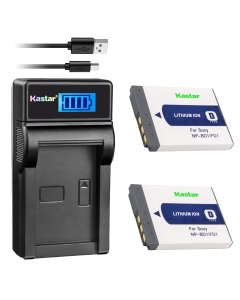 Kastar Battery (X2) & LCD Charger for Sony NP-BD1, NP-FD1, NPBD1 NPFD1 and Sony Cyber-shot DSC-G3, DSC-T2, DSC-T70, DSC-T75, DSC-T77, DSC-T90, DSC-T200, DSC-T300, DSC-T500, DSC-T700, DSC-T900, DSC-TX1