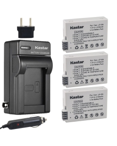 Kastar LPE8 Battery (3-Pack) and Charger Kit for Canon LP-E8, LC-E8E, Canon EOS 550D, EOS 600D, EOS 700D, EOS Rebel T2i, EOS Rebel T3i, EOS Rebel T4i, EOS Rebel T5i Cameras and BG-E13 Grip