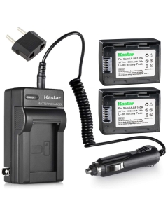 Battery (2-Pack) and Charger for Samsung HMX-F900, HMX-F900BN, HMX-F900WN Camcorder