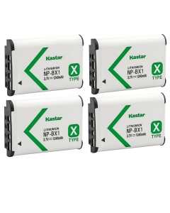 Kastar 4-Pack NP-BX1 Battery Replacement for Sony Cyber-Shot DSC-HX60, Cyber-Shot DSC-HX60V, Cyber-Shot DSC-HX80, Cyber-Shot DSC-HX90, Cyber-Shot DSC-HX90V, Cyber-Shot DSC-HX99 Camera