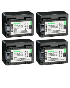 Kastar 4-Pack BP-718 Battery 3.7V 1900mAh Replacement for Canon BP-708 BP708, BP-709 BP709, BP-718 BP718, BP-727 BP727, US 6055B002 Battery, Canon CG-700 CG700 Charger