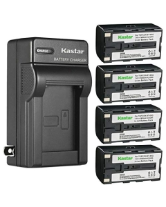 Kastar 4-Pack Battery and AC Wall Charger Replacement for Topcon BT-60Q BT-61Q BT-62Q BT-65Q BT-66Q Topcon Survey Instrument Total stations GTS-900 GTS 900 GTS-900A GPT-9000 GPT 9000 GPT-9000A ROBOTIC