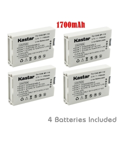 Kastar BP110 Battery (4-Pack) for BP-110 and VIXIA HF R20, HF R21, HF R200, HF R26, HF R28, HF R206, XF105 Cameras