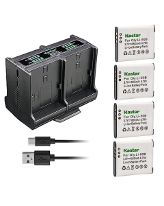 Kastar 4-Pack Battery and Quadruple Charger Compatible with Kodak LB-050 LB-052 Battery, PixPro FZ151, PixPro FZ152, Pixpro FZ201,Pixpro SL10 Smart Lens,Pixpro SL25 Smart Lens,Pixpro SPZ1 Camera