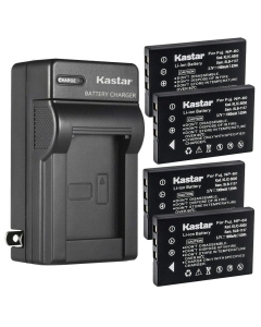 Kastar 4-Pack Battery and AC Wall Charger Replacement for DXG DXG-505V DXG-521 DXG-571V DXG-581V DXG-589V DVV-581 DVH-582 Camera, Listen Technologies LA-365