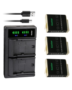 Kastar 3-Pack Battery and LTD2 USB Charger Compatible with GoPro HERO12 Hero 12 Black Action, GoPro HERO11 HERO10 HERO9 Camera, GoPro ADDBD-212 ADBAT-001 ADDBD-001 Battery