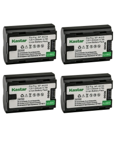 Kastar 4-Pack Battery Replacement for Fujifilm NP-W235 NPW235 Rechargeable Lithium-Ion Battery, Fujifilm BC-W235 BCW235 Battery Charger, Fujifilm GFX 100S GFX100S Medium Format Mirrorless Camera