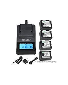 Kastar Ultra Fast Charger(3X Faster) Kit and BP808 Battery (4-Pack) for Canon BP-807, BP-808, BP-809 and Canon HFM400 HF100 M300 S100 S200 FS36 FS37 HF200 HFS11 HF100 HF20 HG21 FS406 Cameras