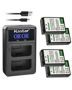 Kastar 4 Pack Battery and LCD Dual USB Charger Compatible with Nikon EN-EL25 ENEL25 EN-EL25a 4241 Battery, Nikon MH-32 Charger and Nikon Z Series, Nikon Z50 Z 50, Nikon Z FC Mirrorless Digital Camera