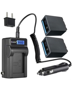 Kastar 2-Pack CGR-D54Pro Battery and LCD AC Charger Compatible with Panasonic CGA-D54, CGA-D54S, CGA-D54SE, HDC-Z10000P HDC-Z10000E, NV-MX1000, NV-MX2500, NV-MX5000, AJ-PCS060G, AJ-PX270, HDC-Z10000