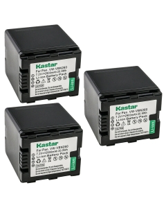 Kastar 3-Pack Battery VW-VBN260 Replacement for Panasonic HDC-SD900, HDC-SD909, HDC-TM900, HDC-TM900GK, HDC-TM900GK-3D, HDC-TM900K, HDC-TM900P, HDC-TM900PC, HC-X800, HC-X800GK, HC-X900 Camera