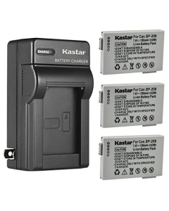 Kastar 3-Pack Battery and AC Wall Charger Replacement for Canon DC201, DC210, DC211, DC220, DC230, iViS DC22, iViS DC50, iViS DC200, Elura 100, FVM300, IXY DVS1, MVX1Si, MVX430, MVX450, MVX460 Cameras