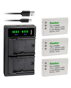 Kastar 3-Pack Battery and LTD2 USB Charger Compatible with Logitech NC1002 NTA2340 R-IG7 RIG7 R1G7 RLI001.9 R-RG7 Logitech Harmony 720 Harmony 720 Pro Harmony 720 Remote Harmony 780 Harmony 785