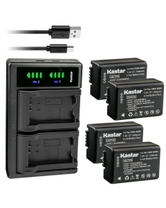 Kastar 4-Pack Battery and LTD2 USB Charger Compatible with Leica BP-DC9 BP-DC9-E BP-DC9-U Battery, Leica BC-DC9 BC-DC9-E BC-DC9-U Charger, Leica V-Lux 2, Leica V-Lux 3 Camera