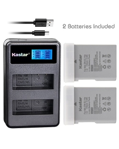 Kastar Battery 2 Pack and LCD Dual Charger for Nikon EN-EL14a EN-EL14 MH-24, Nikon Coolpix P7000 Coolpix P7100 Coolpix P7700 Coolpix P7800 Nikon D3100 D3200 D3300 D3400 D5100 D5300 D5500 D5600 Df DSLR