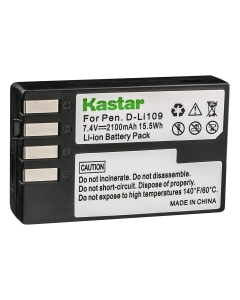 Kastar D-Li109 Battery Replacement for Pentax D-Li109 DLI109 and Pentax K-R K-30 K-50 K-70 K-500 K-S1 K-S2 KP Cameras