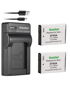 Kastar Battery (X2) & Slim USB Charger for Samsung EA-BP85A EA-BP85A/E Samsung BP85A Samsung EC-SH100ZBPBUS EC-SH100ZBPRUS EC-SH100ZBPSUS Samsung PL210 Samsung SH100 Samsung ST200 ST200F Samsung WB210