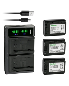 Kastar 3-Pack Battery and LTD2 USB Charger Replacement for Sony NP-FZ100, Alpha a6600, Alpha A7 III, ILCE-7M3, ILCE-7M3K, Alpha A7 IV, Alpha A7R III, Alpha A7R3, Alpha ILCE-7RM3, Alpha A7C A7c Cameras